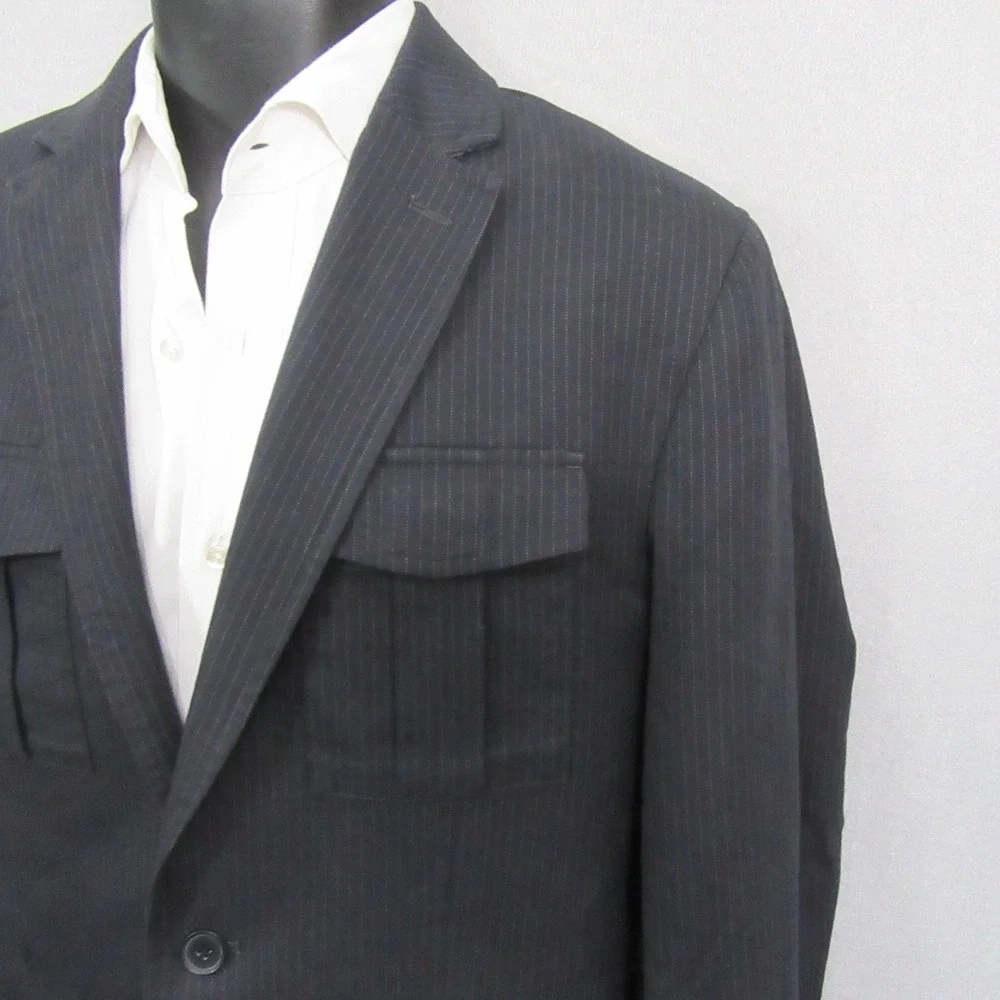 Banana Republic Mens Double Pocket Sport Coat‎ 38R Dark Gray Tailored Fit